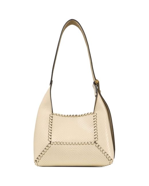 Jimmy Choo Natural Snake-Print Diamond Shoulder Bag