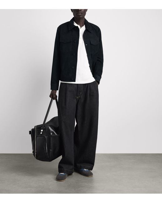 Rag & Bone Black Suede Trucker Jacket for men