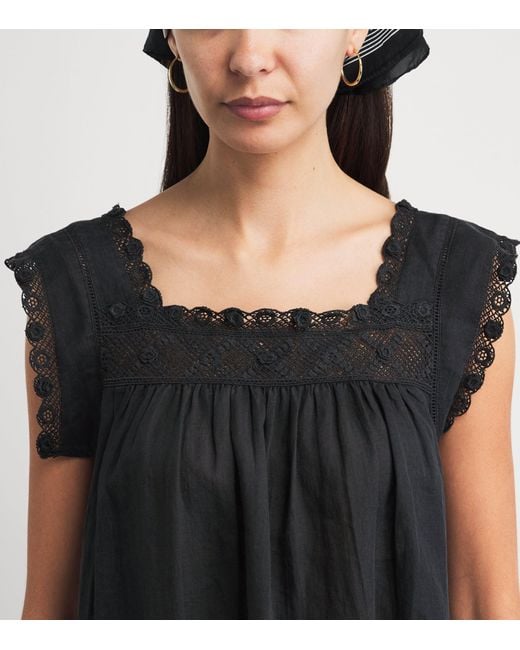 Doen Black Organic Cotton Almadia Mini Dress