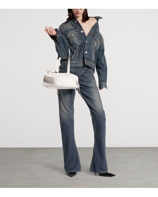 Balenciaga Natural Small Leather Carrie Bowling Top-Handle Bag