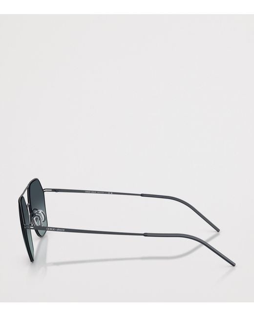 Giorgio Armani Gray Metal Square Sunglasses for men