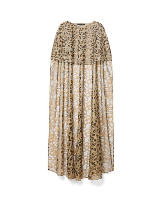 Marina Rinaldi Natural Tulle Embroidered Cape