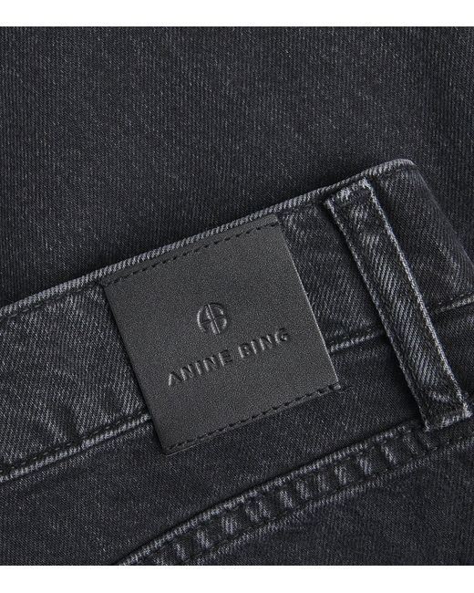 Anine Bing Black Hugh Wide-Leg Jeans