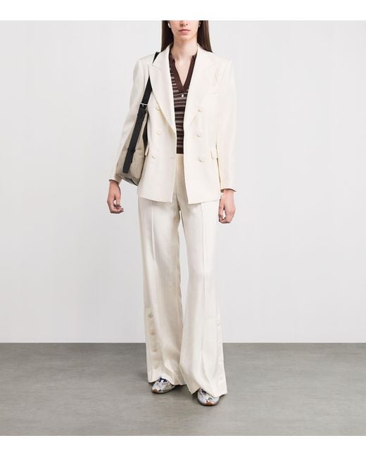 Sandro White Flared Tailored Trousers