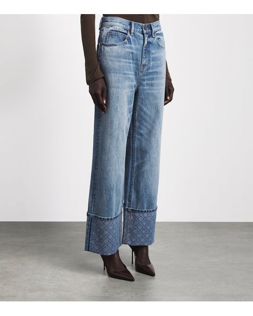 Tory Burch Blue High-Rise Straight Jeans
