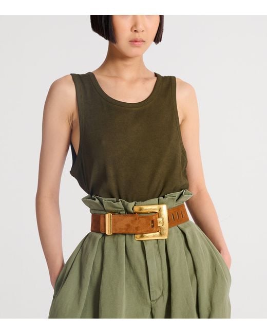 Balmain Brown Suede Anthem Belt