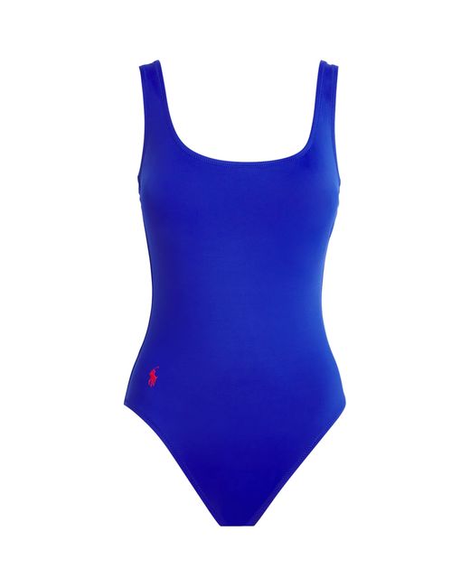 Polo Ralph Lauren Blue Scoop-Neck Swimsuit