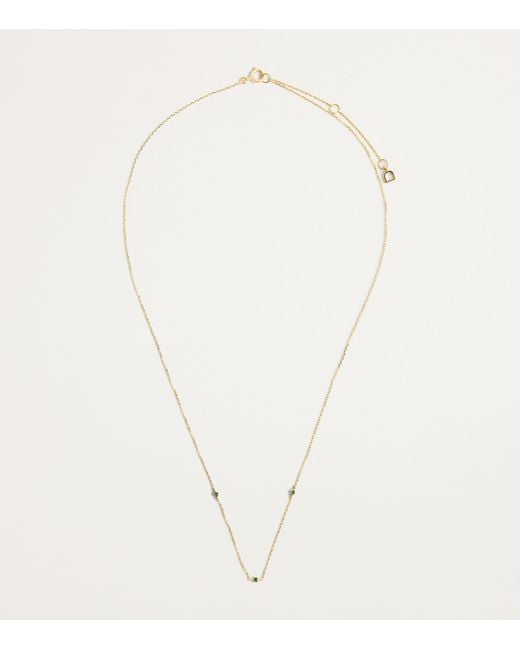 Astrid & Miyu White And Emerald Charm Necklace