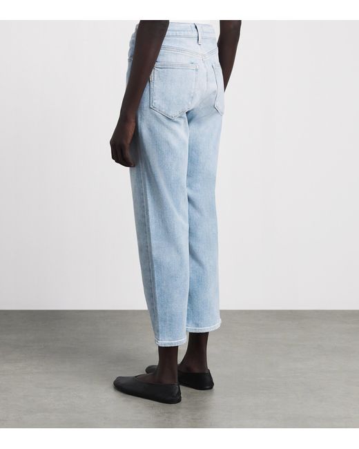 PAIGE Blue Stevie High-Rise Straight Ankle Jeans