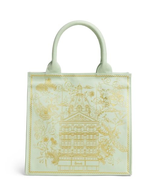 Harrods Yellow Small Building Shopper Bag