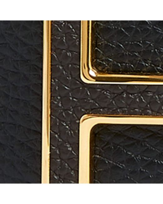Tom Ford Black Leather Reversible T Icon Belt for men