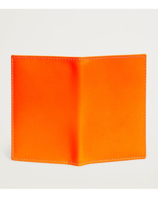 Comme des Garçons Orange Leather Super Fluo Cardholder for men