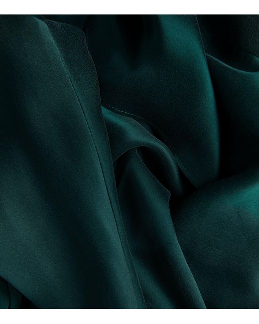 Zimmermann Green Silk Wrap Midi Dress