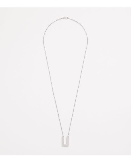 Tom Wood Metallic Rhodium-Plated Sterling Square Pendent Necklace for men