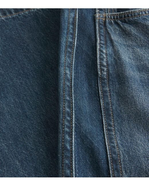 Rag & Bone Blue Logan Mid-Rise Wide-Leg Jeans