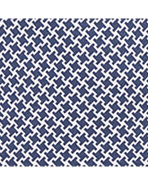 Isaia Blue Silk Houndstooth Jacquard Tie for men