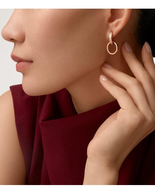 Cartier Natural And Diamond Love Double Hoop Earrings
