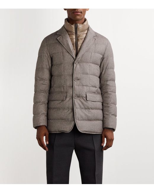 Herno Blazer Puffer Jacket in Brown for Men Lyst UK