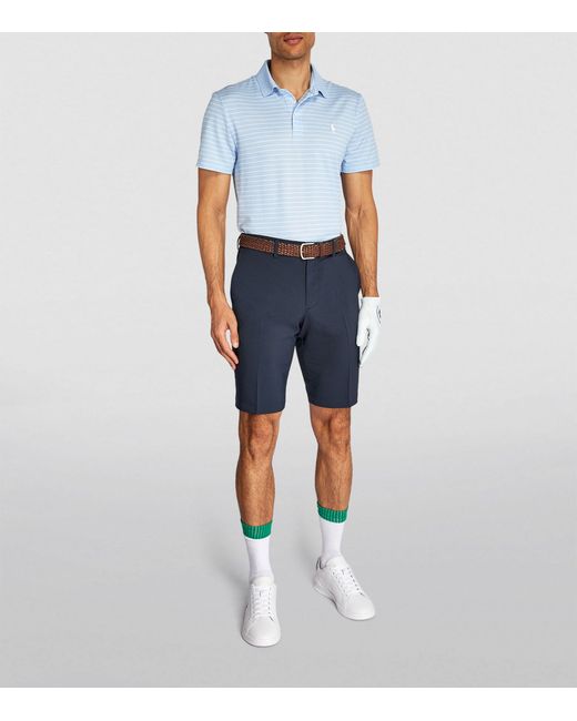 RLX Ralph Lauren Blue Cotton-blend Striped Polo Shirt for men