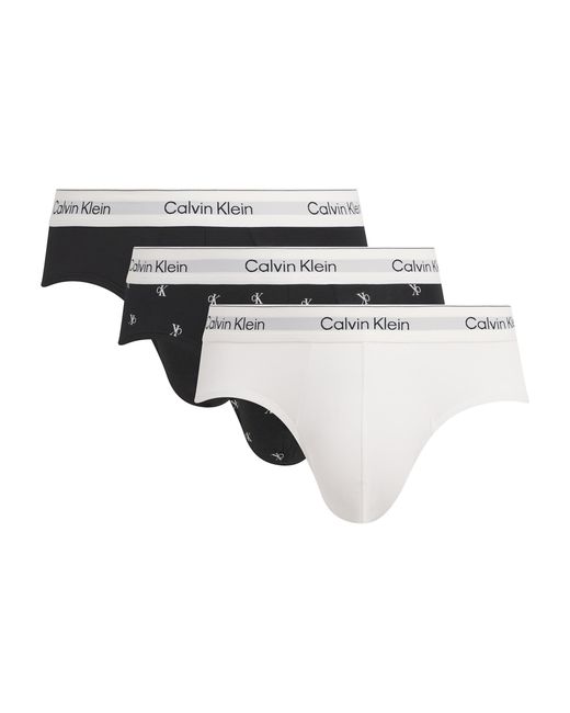 Calvin Klein White Cotton Stretch Icon Hip Briefs for men