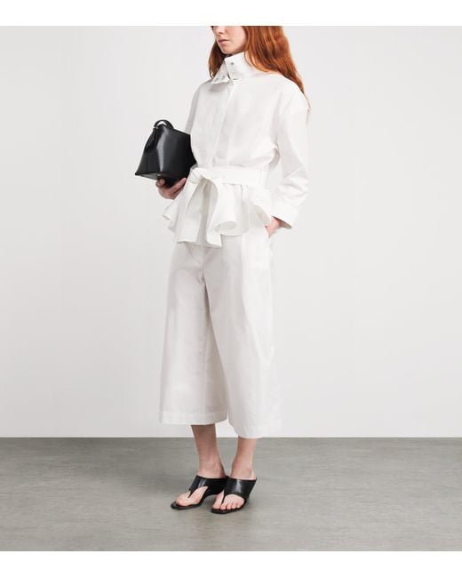 Jacquemus White Cotton Marin Cropped Trousers