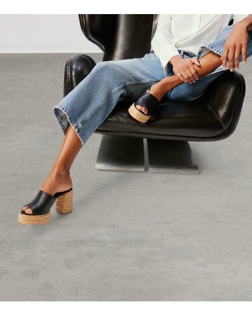 Christian Louboutin Black Calakala 85 Leather Heeled Espadrilles