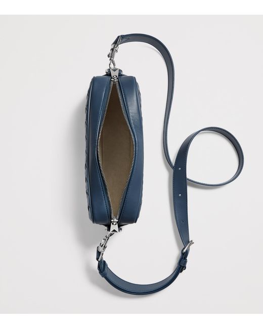 Bottega Veneta Blue Small Leather Intrecciato Camera Bag for men