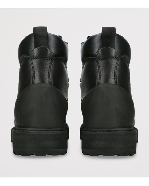 Diemme Black Leather Roccia Vet Gomma Ankle Boots for men