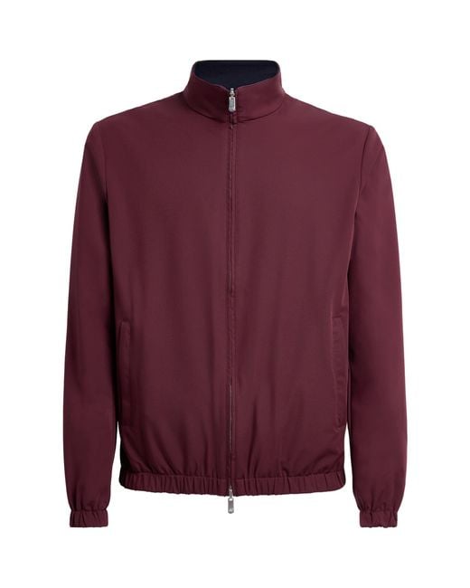 Marco Pescarolo Red Virgin Wool-Cashmere-Blend Reversible Jacket for men