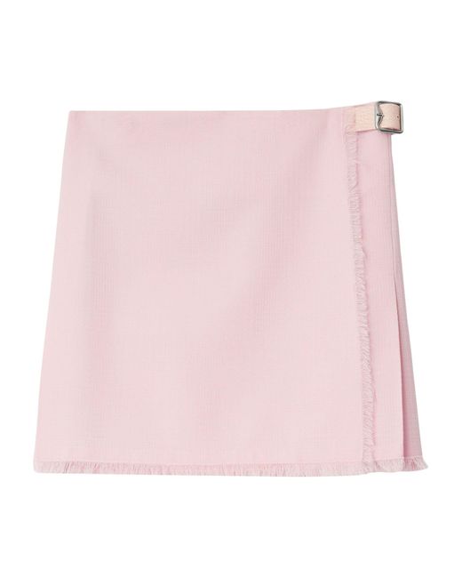 Burberry Pink Wool Mini Skirt
