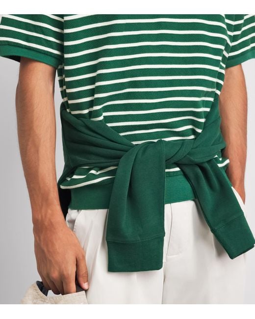 Polo Ralph Lauren Green Cotton Mesh Stripe Relaxed Polo Shirt for men