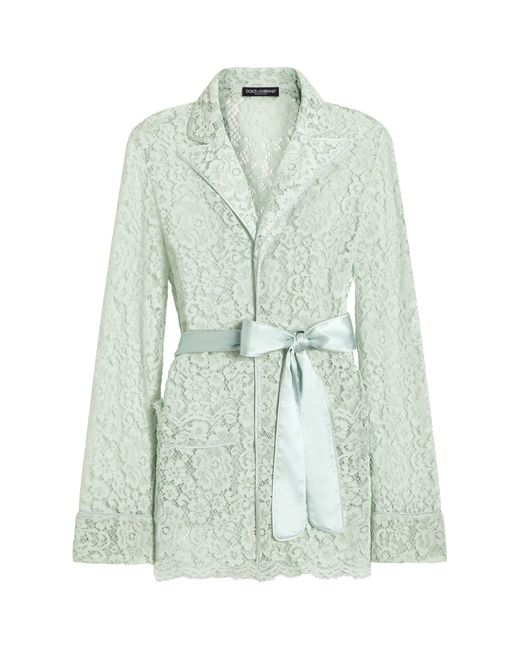 Dolce & Gabbana Green Lace Tie Blazer