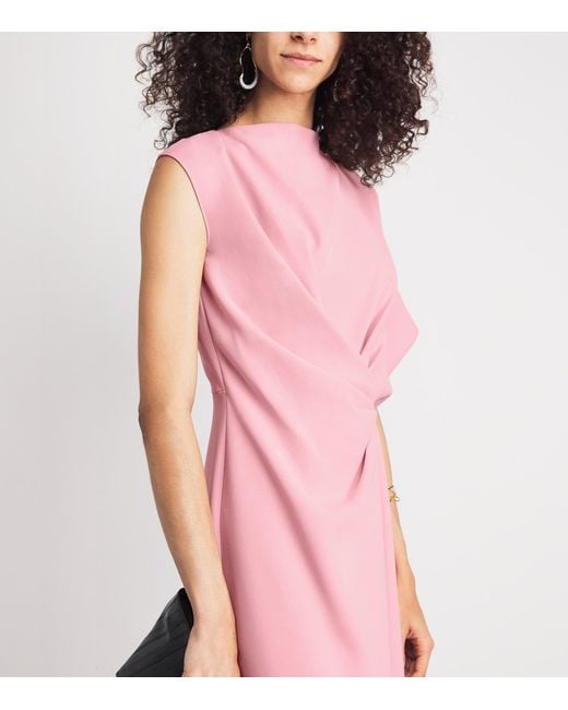 Roksanda Pink Crepe One-Shoulder Elva Midi Dress