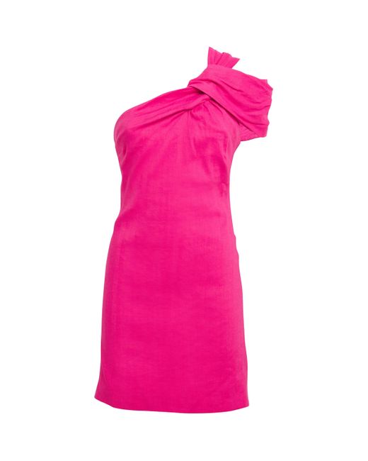 Maje Pink Asymmetric Mini Dress