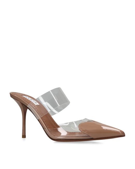 Alaïa White Patent Leather Heart Mules 90