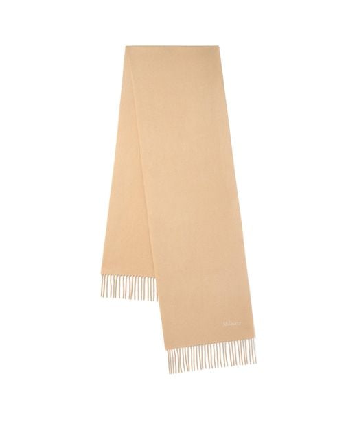 Mulberry Natural Cashmere Logo Scarf