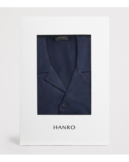 Hanro Blue Jersey Night & Day Henley Shirt for men