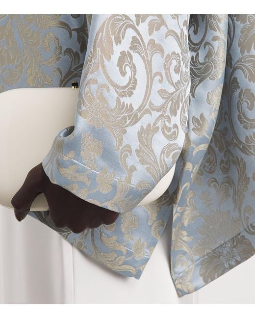 Eskandar Gray Metallic Stand-Collar Shirt