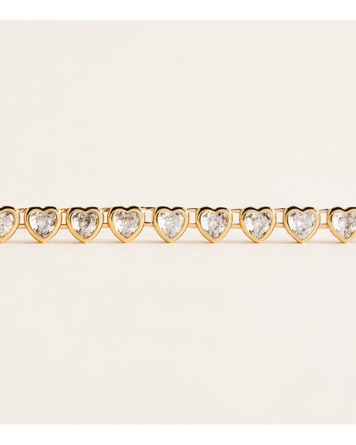 Astrid & Miyu Natural Plated Heart Tennis Necklace