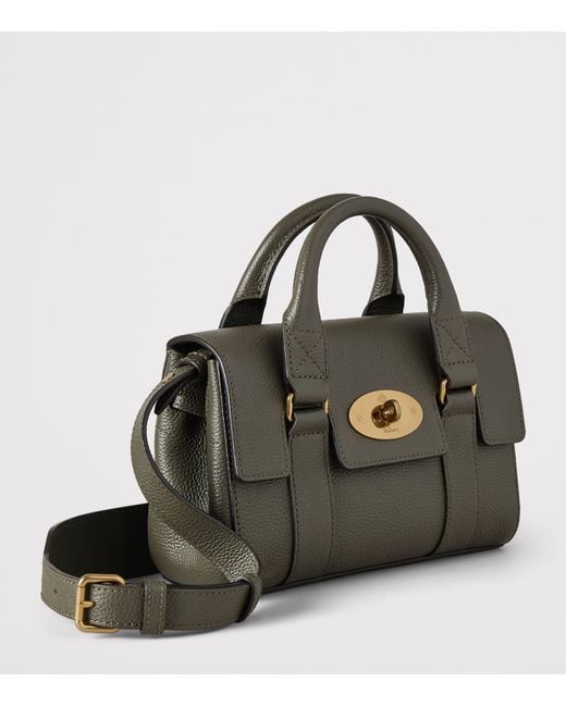 Mulberry Black Mini Leather Bayswater Top-Handle Bag