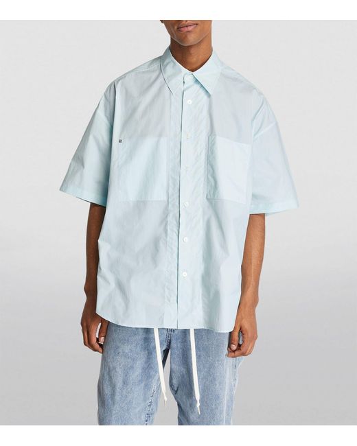 Wooyoungmi Blue Cotton-blend Crackled Shirt for men