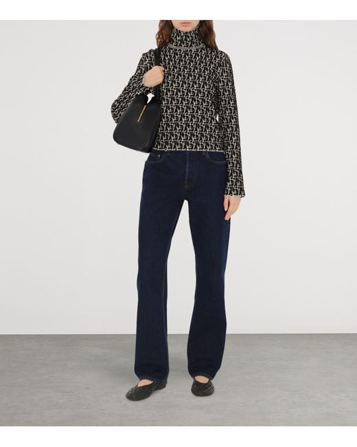 Burberry Black Wool-Blend Jacquard B Charm Sweater