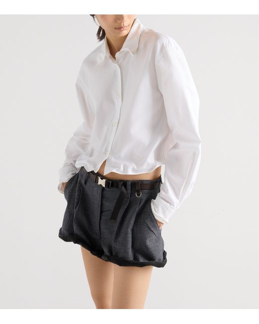 Prada White Shapeable Cotton Shirt