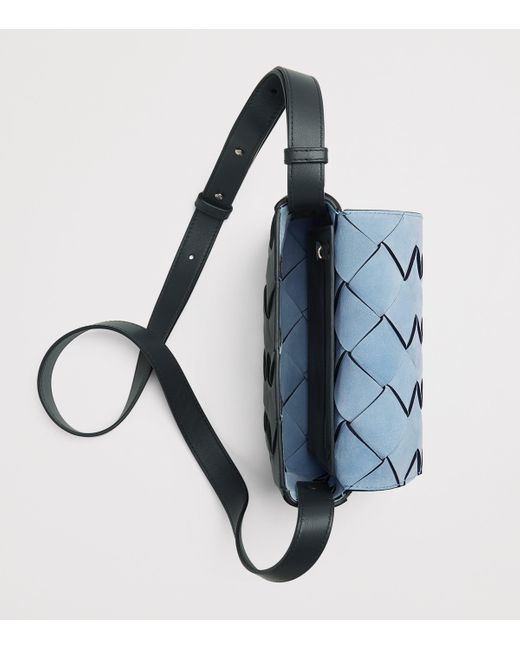 Bottega Veneta Black Leather Intreccio Diago Cross-Body Bag for men