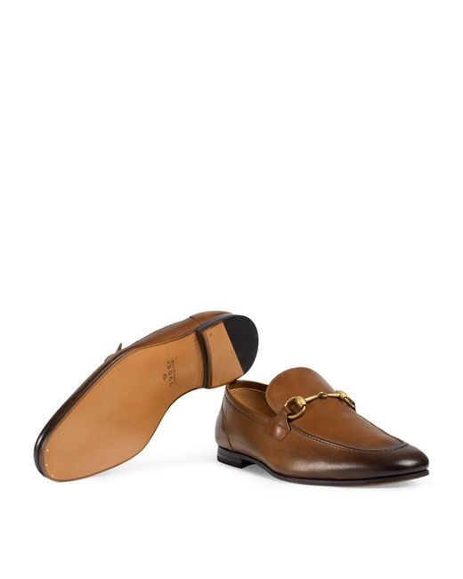 Gucci Brown Leather Jordaan Loafers for men