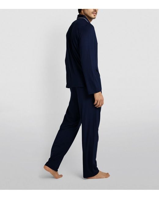 Derek Rose Blue Modal-Blend Basel Pyjama Set for men