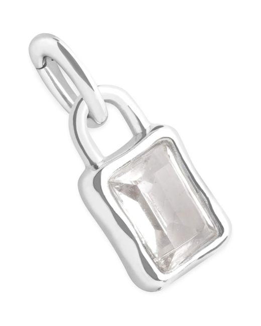 Astrid & Miyu Metallic Rhodium-Plated April Birthstone Charm