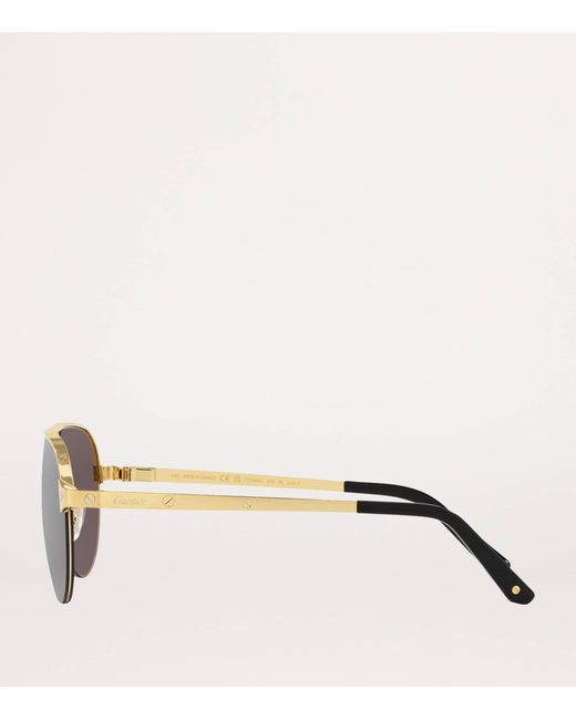 Cartier Gray Metal 06L001652 Sunglasses for men