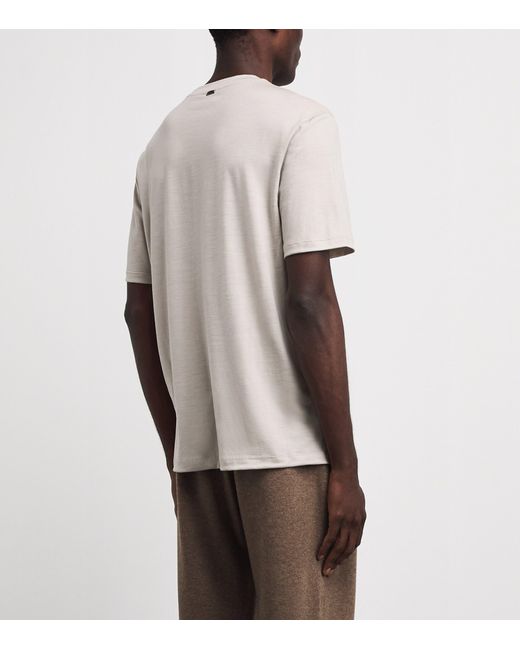 Herno White Wool Logo T-Shirt for men