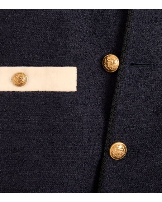 Valentino Blue Bouclé Bomber Jacket for men